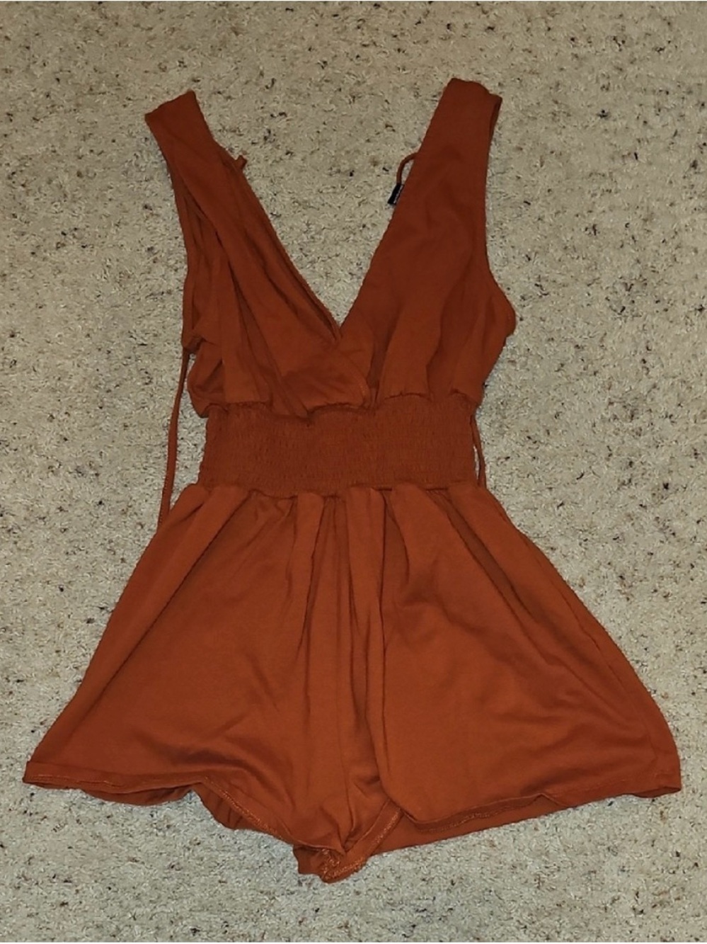 Forever 21 Terracotta Smocked Waist Romper Size M